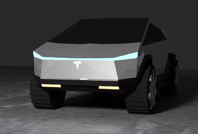 Tesla CyberTrack Low-poly 3D model_0
