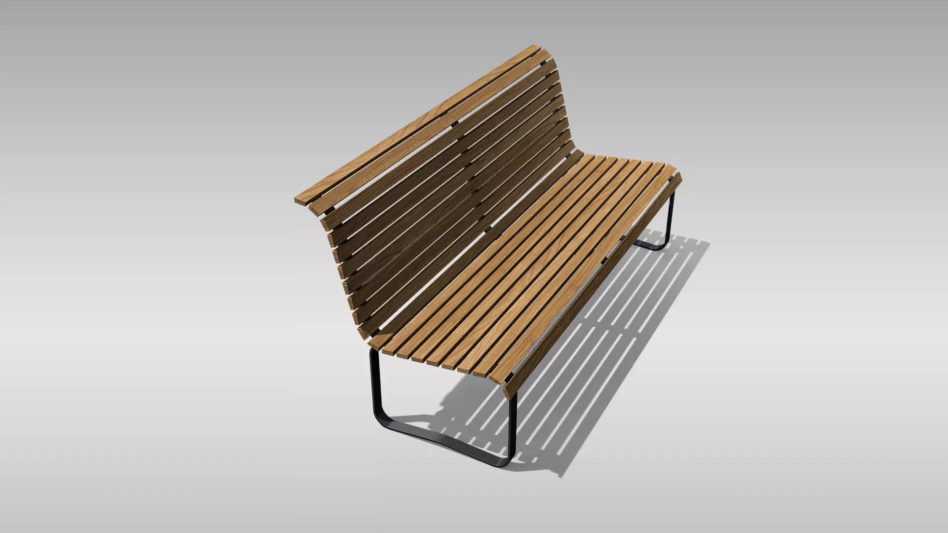 Park Bench 02 Low-poly 3D model
