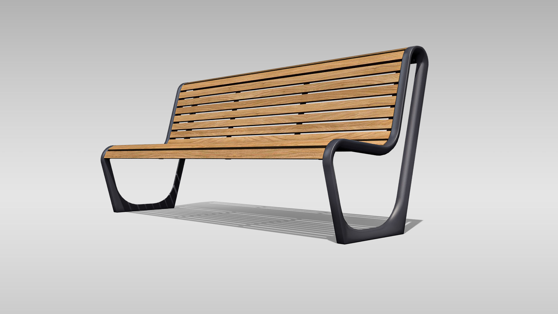 Park Bench 03 Low-poly 3D model_3