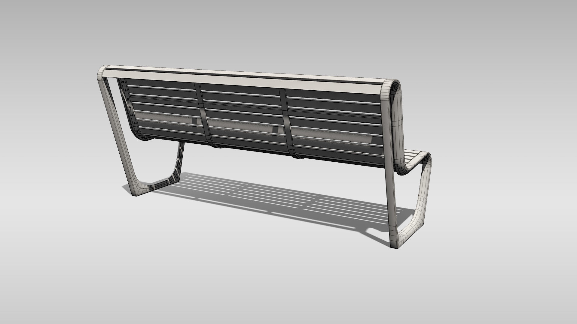 Park Bench 03 Low-poly 3D model_10