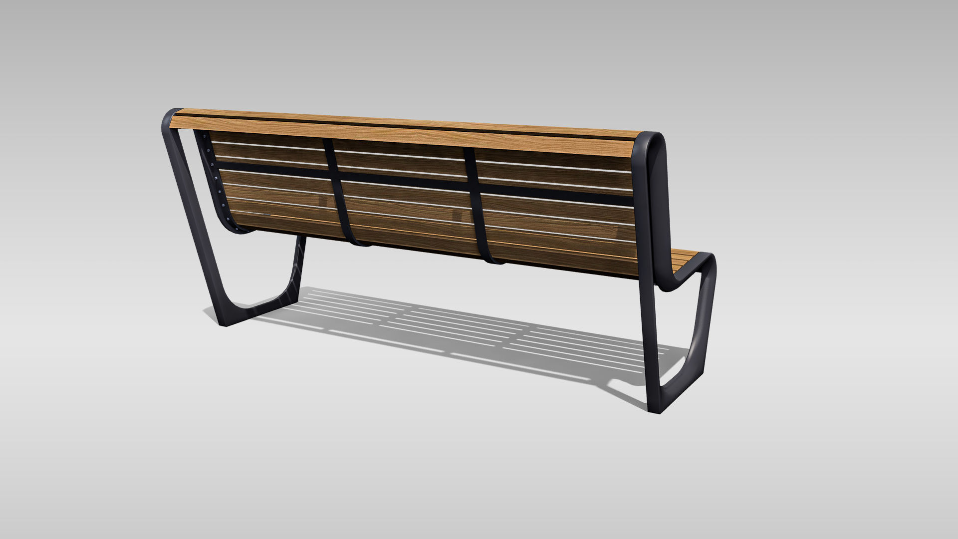 Park Bench 03 Low-poly 3D model_8
