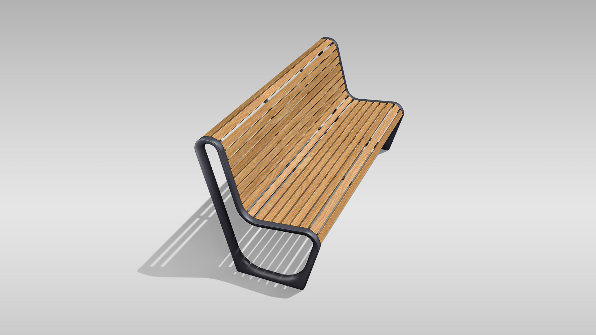 Park Bench 03 Low-poly 3D model_2