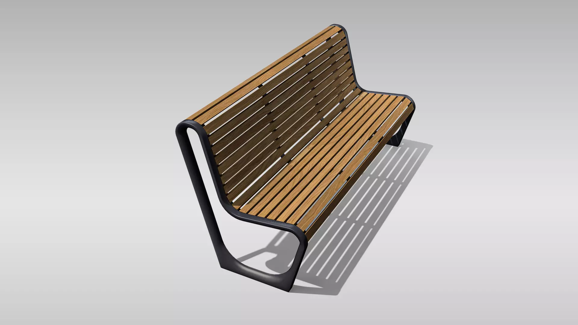 Park Bench 03 Low-poly 3D model_0