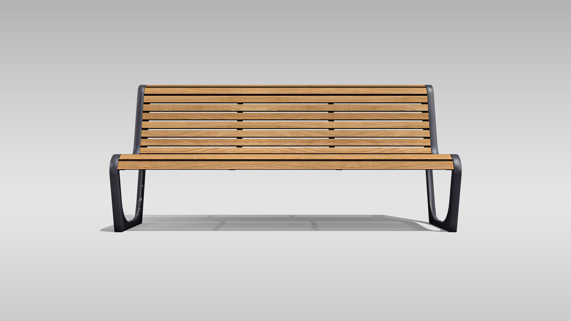 Park Bench 03 Low-poly 3D model_4