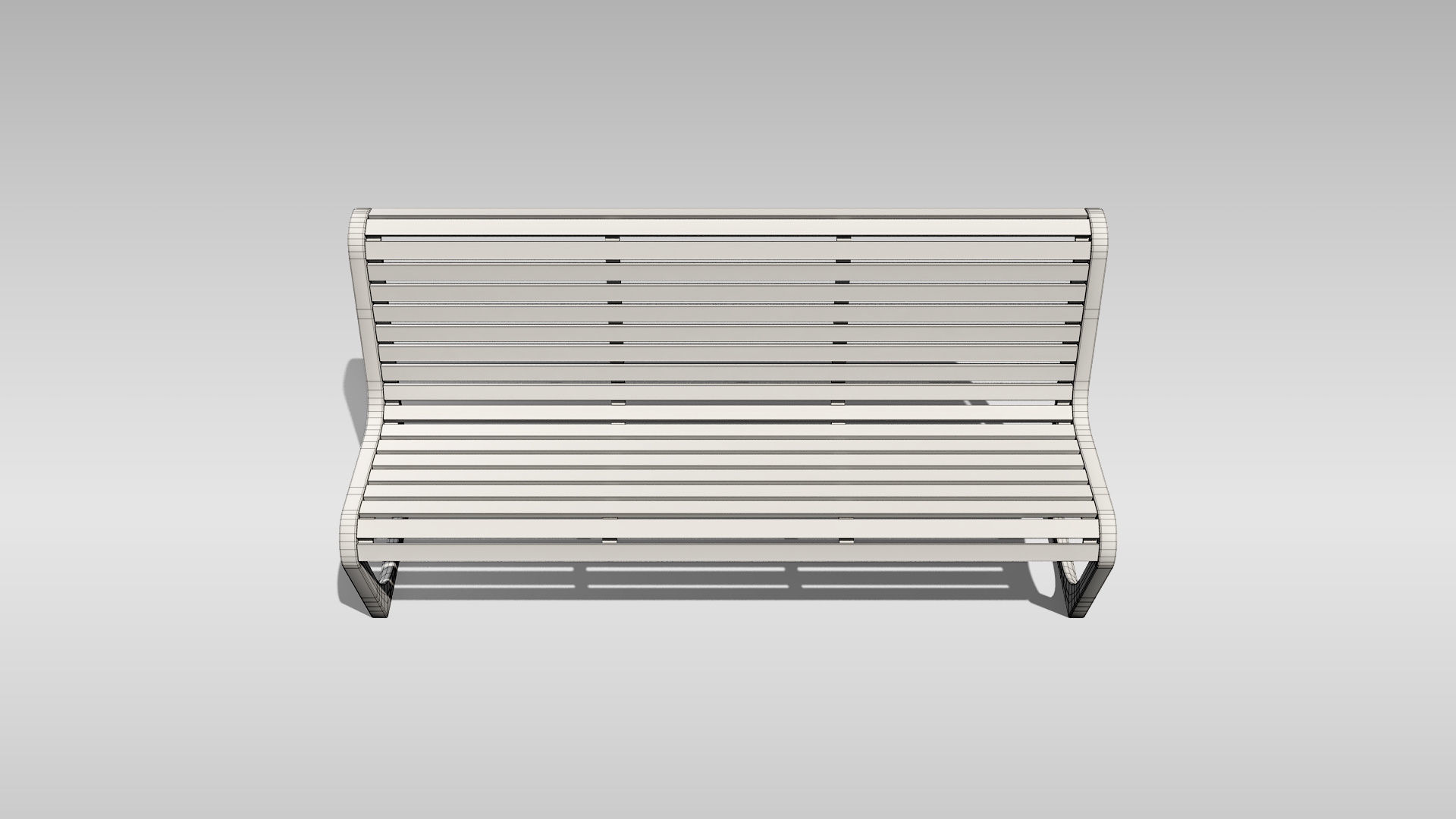 Park Bench 03 Low-poly 3D model_12