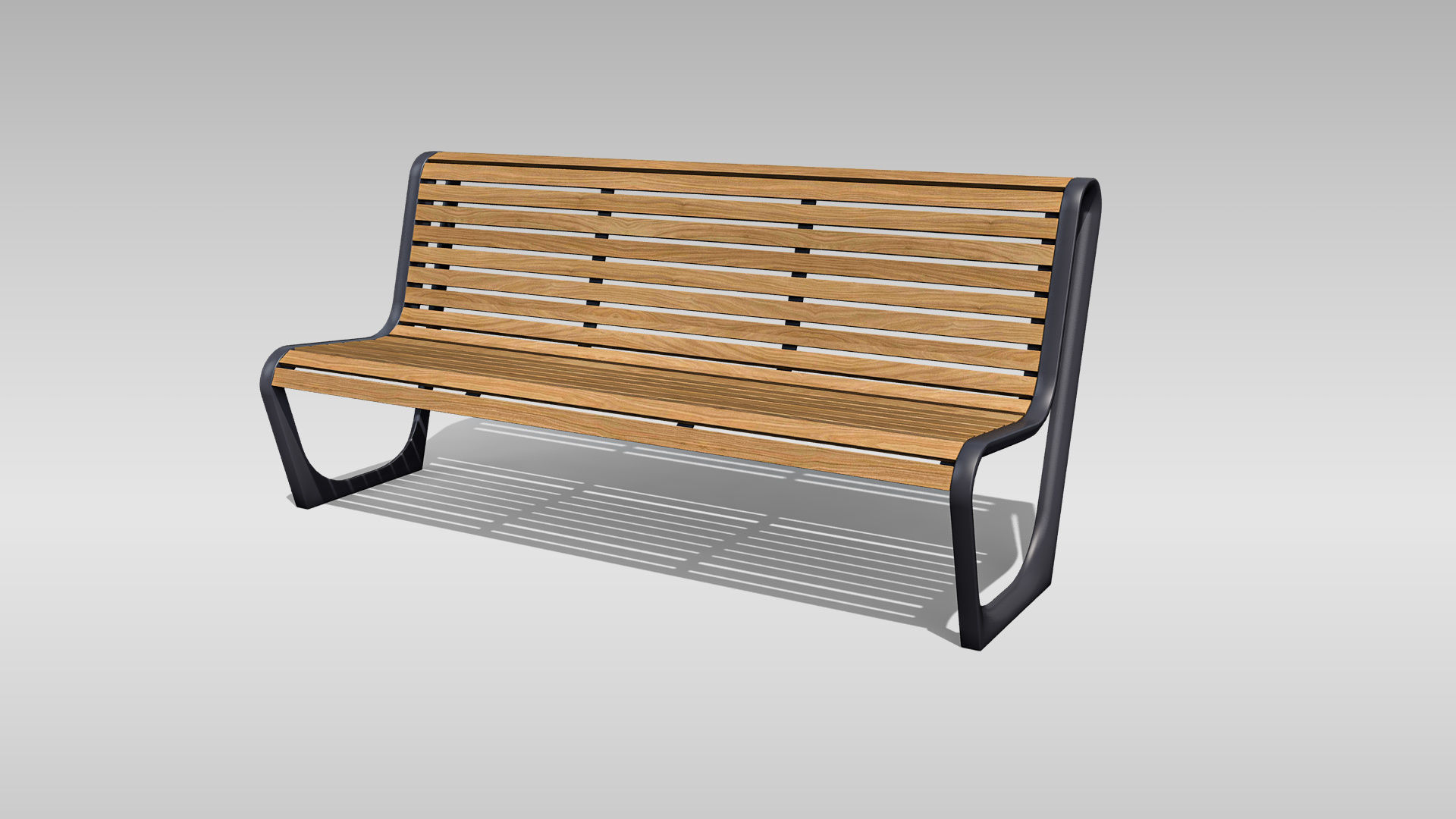 Park Bench 03 Low-poly 3D model_1