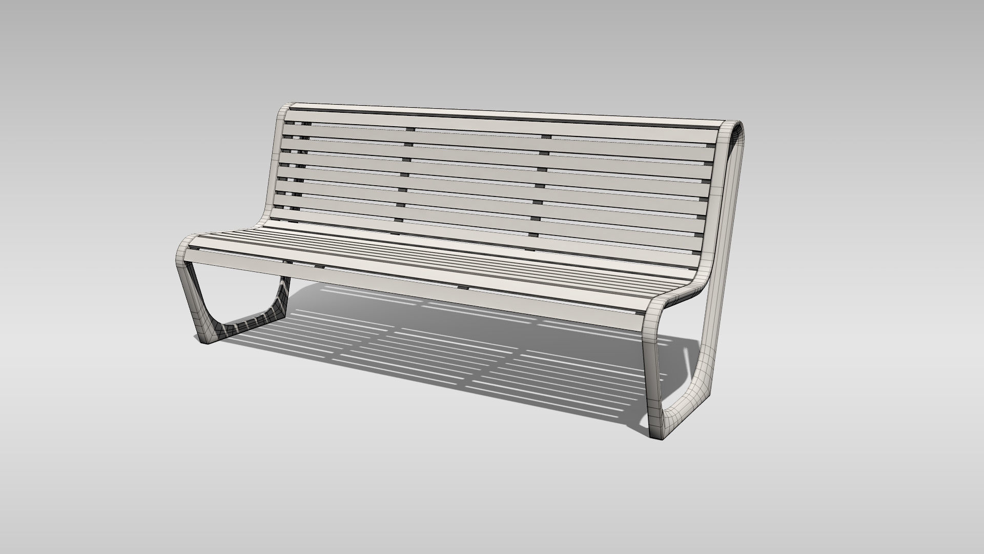 Park Bench 03 Low-poly 3D model_11