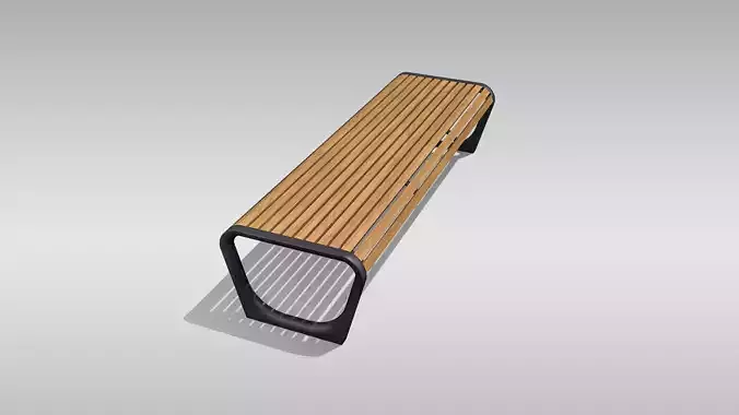 Park Bench 04 Low-poly 3D model