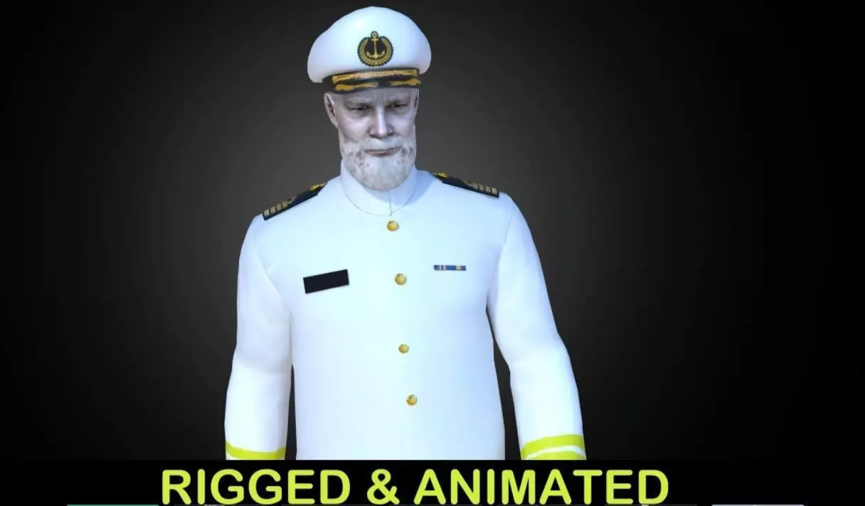 Captain uniform Low-poly 3D model
