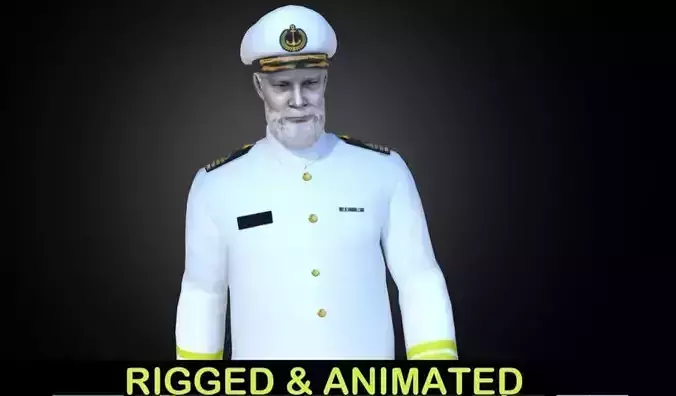 Captain uniform Low-poly 3D model