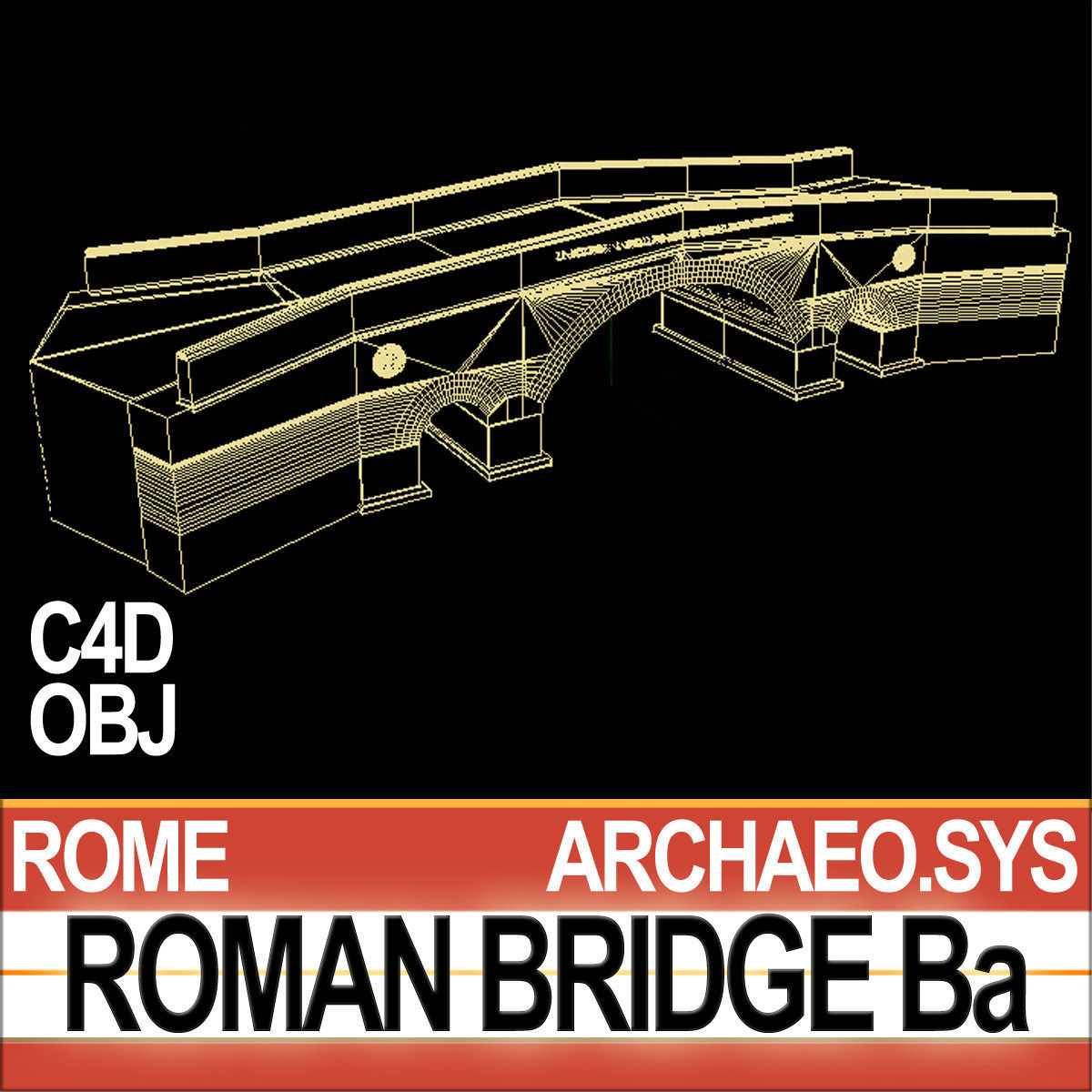 Roman Bridge Ba 3D model_4