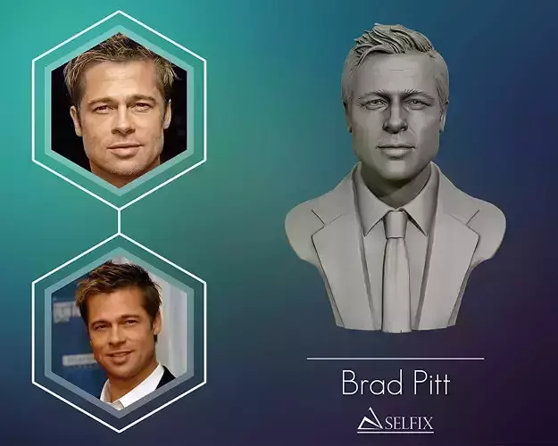 Brad Pitt portrait sculpture  3D print model