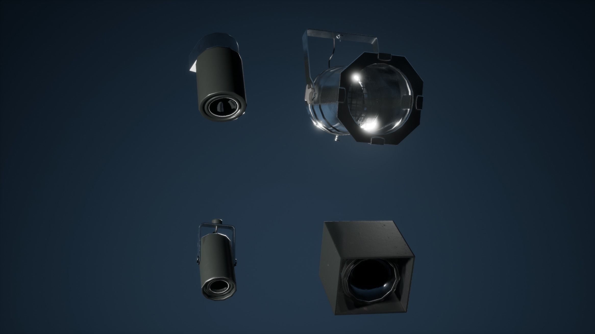 Lighting Game Ready three pendant lights Low-poly 3D model_4