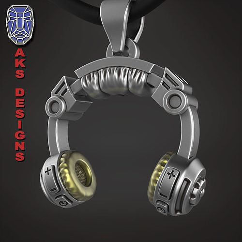 Pendant  organic Jewelry Headphone 1  3D print model