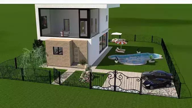 Modern House - Interior - Exterior design 3D model