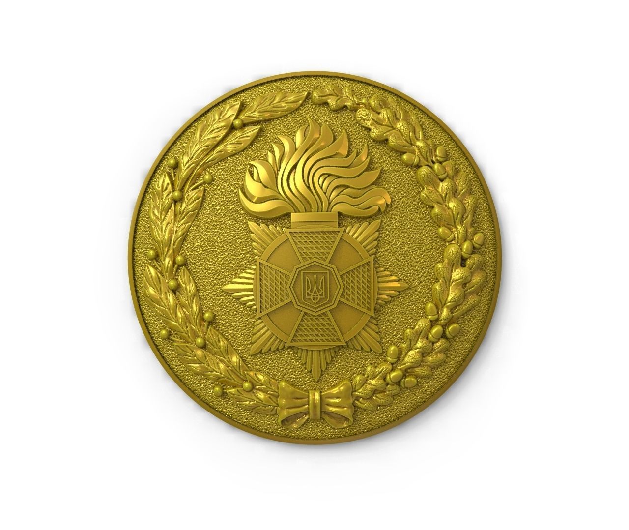 Laurel and oak wreath 3D print model_4