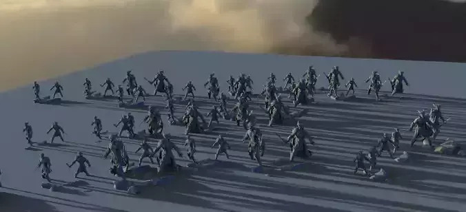 Big army Charging low res models 3D model