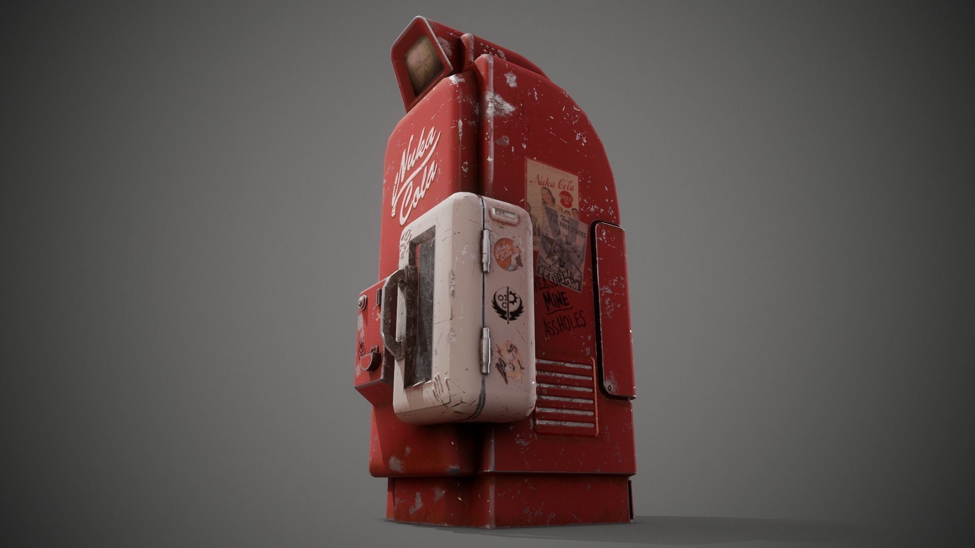  Fallout - Nuka Cola Vending Machine Low-poly 3D model_2