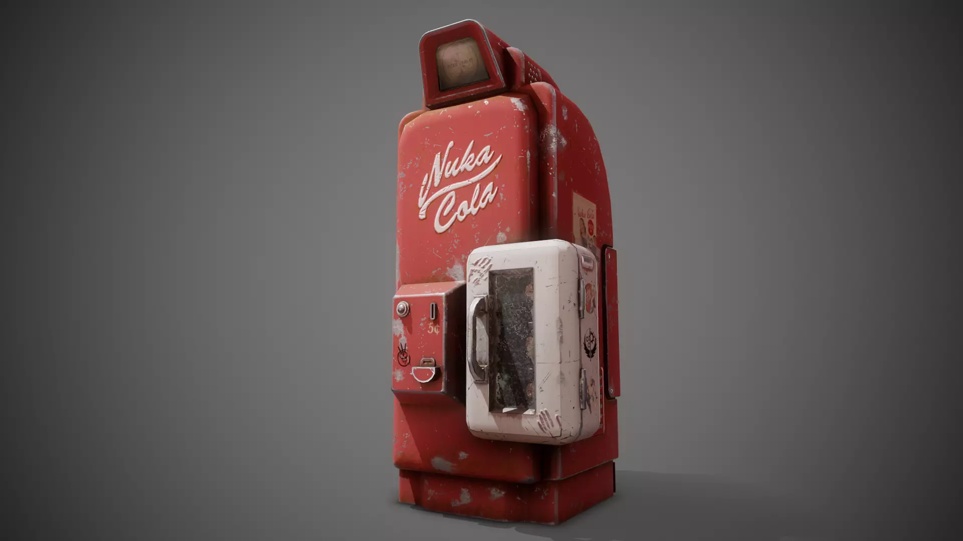  Fallout - Nuka Cola Vending Machine Low-poly 3D model_0