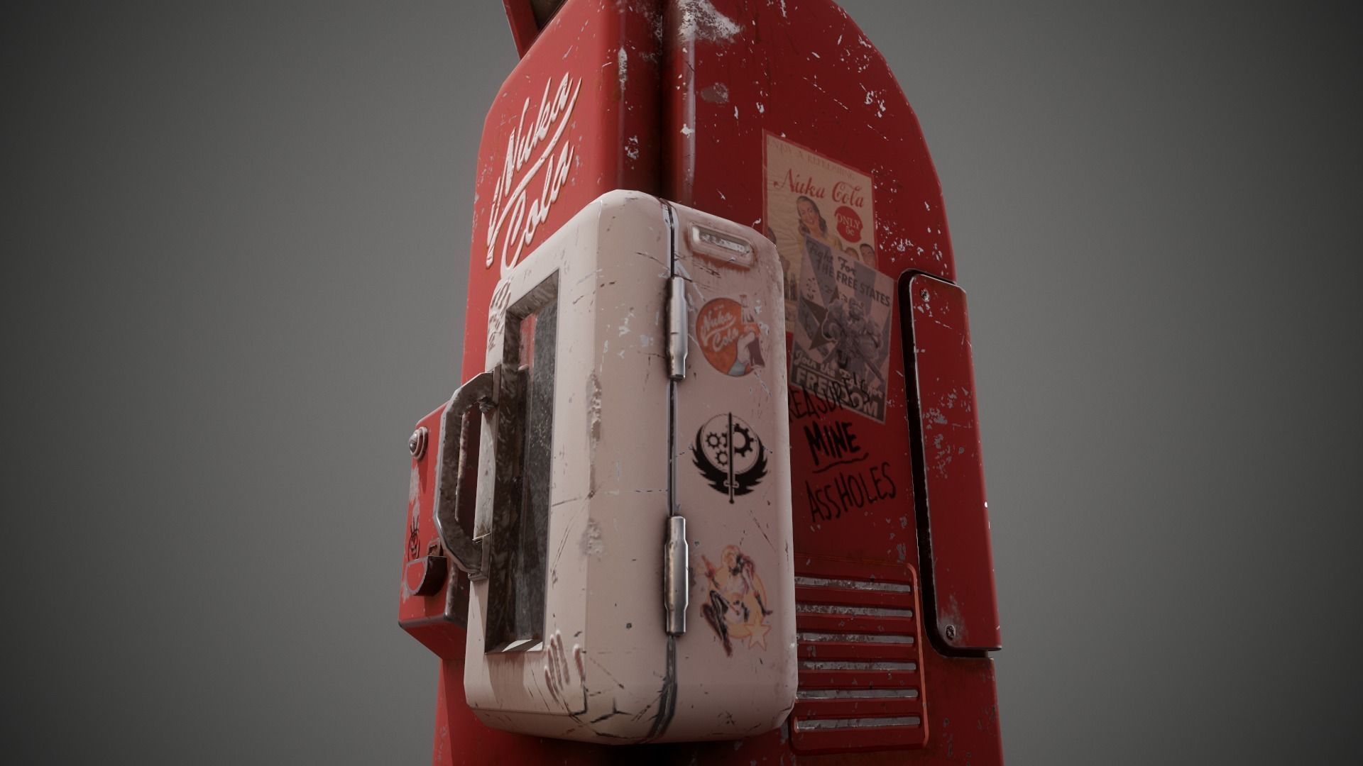  Fallout - Nuka Cola Vending Machine Low-poly 3D model_3