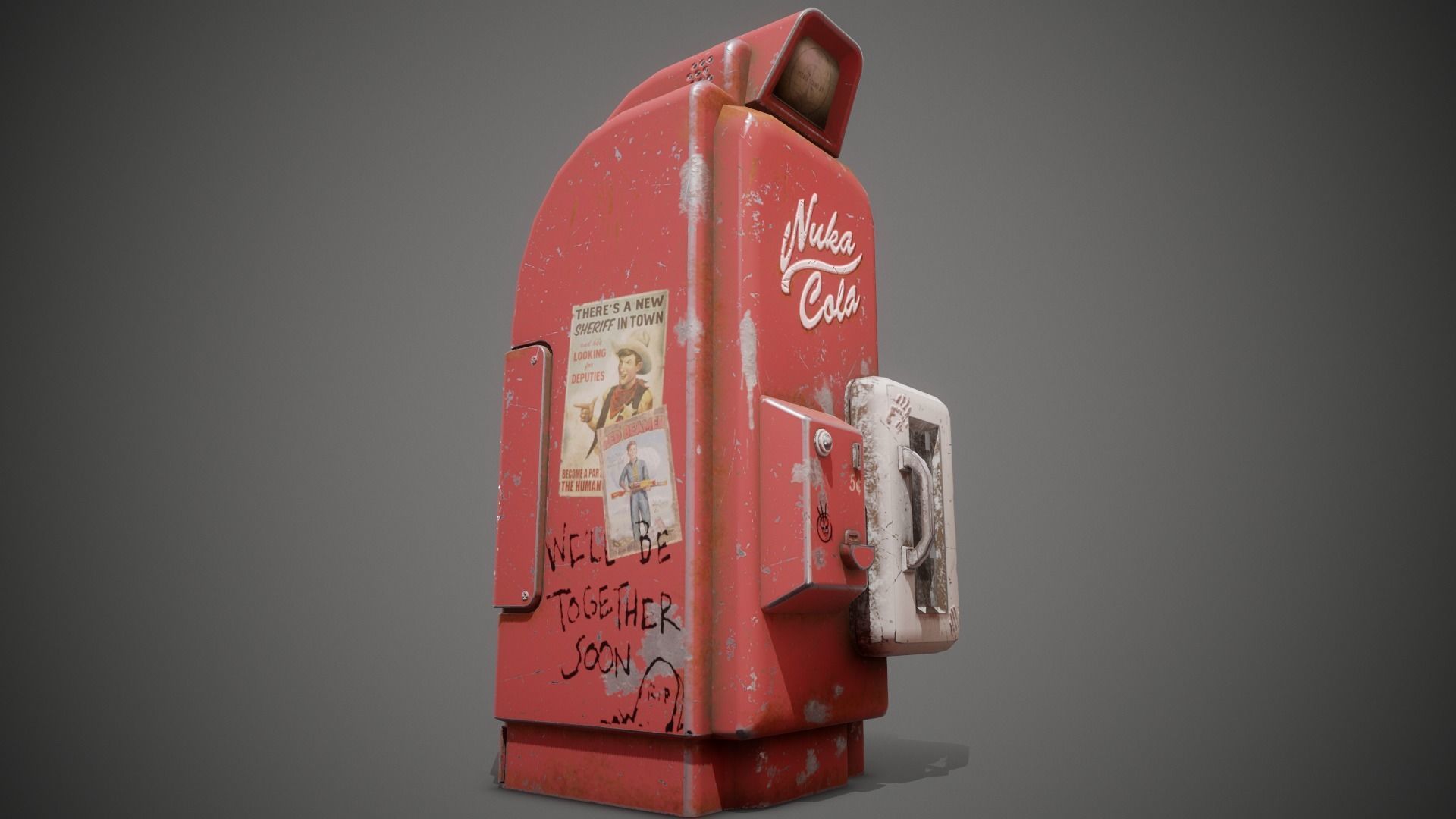  Fallout - Nuka Cola Vending Machine Low-poly 3D model_5
