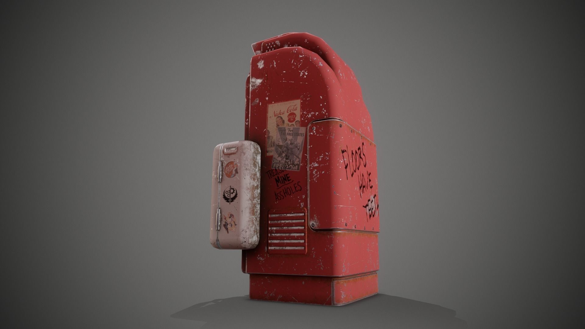 Fallout - Nuka Cola Vending Machine Low-poly 3D model_7