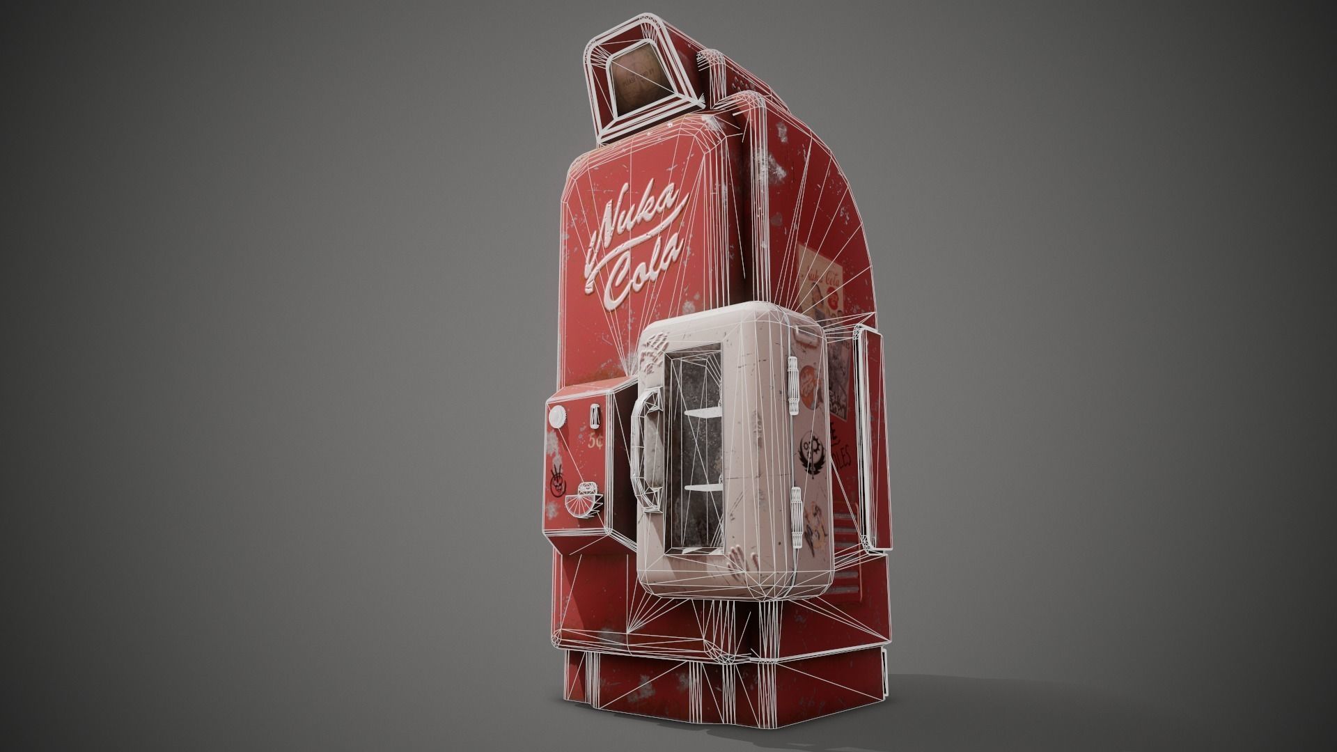  Fallout - Nuka Cola Vending Machine Low-poly 3D model_9