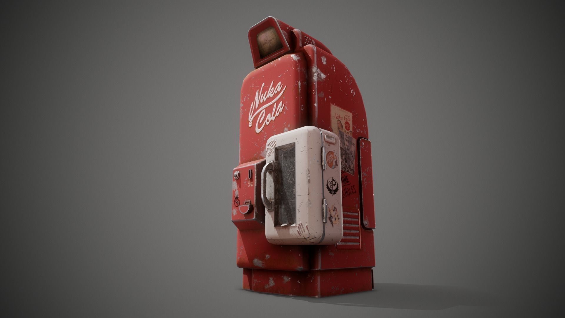 Fallout - Nuka Cola Vending Machine Low-poly 3D model_8