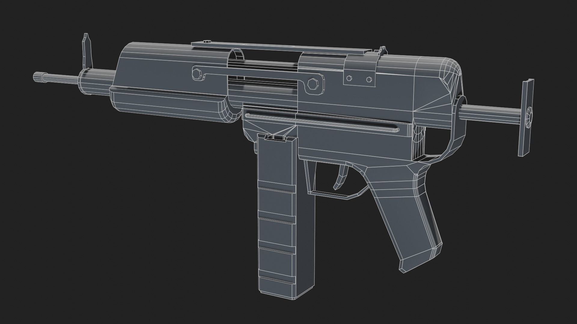 Gun - Weapon - Apocalyptic - SMG - Rifle - Rust - Old Low-poly 3D model_8