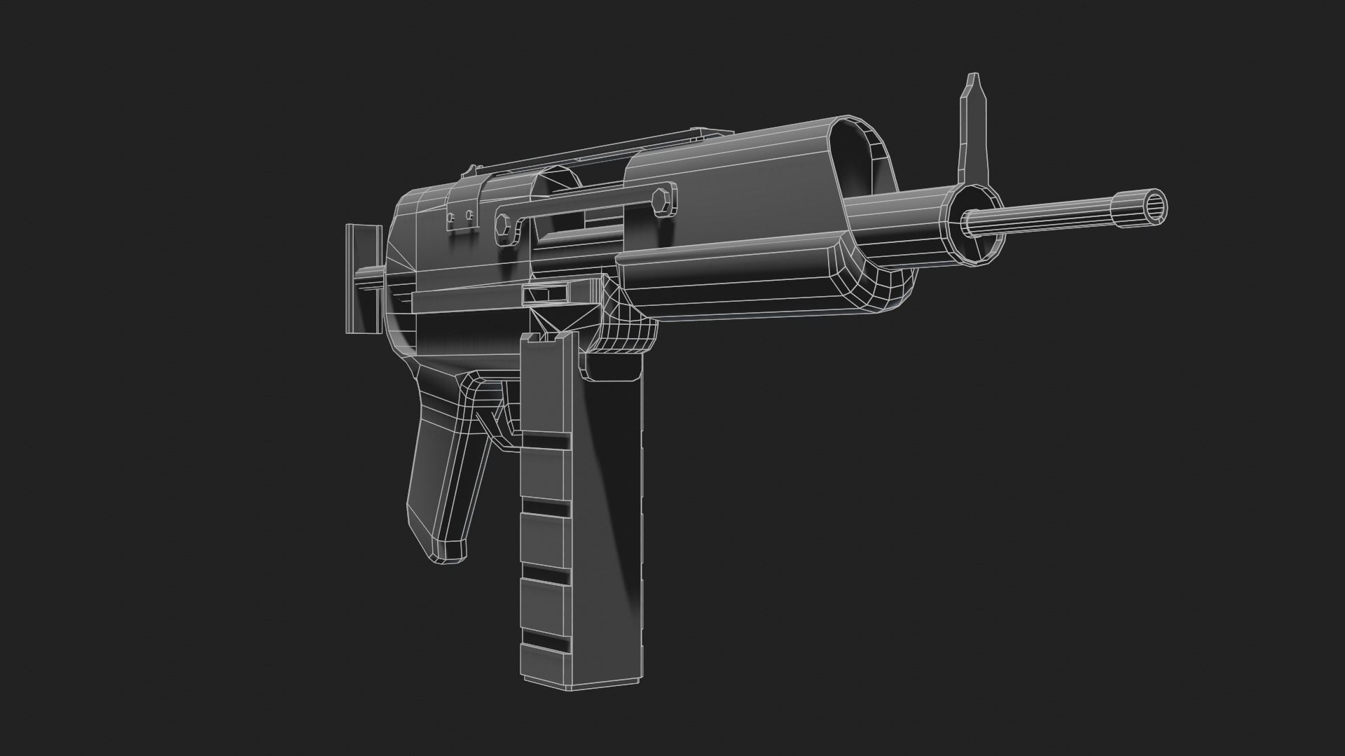 Gun - Weapon - Apocalyptic - SMG - Rifle - Rust - Old Low-poly 3D model_9