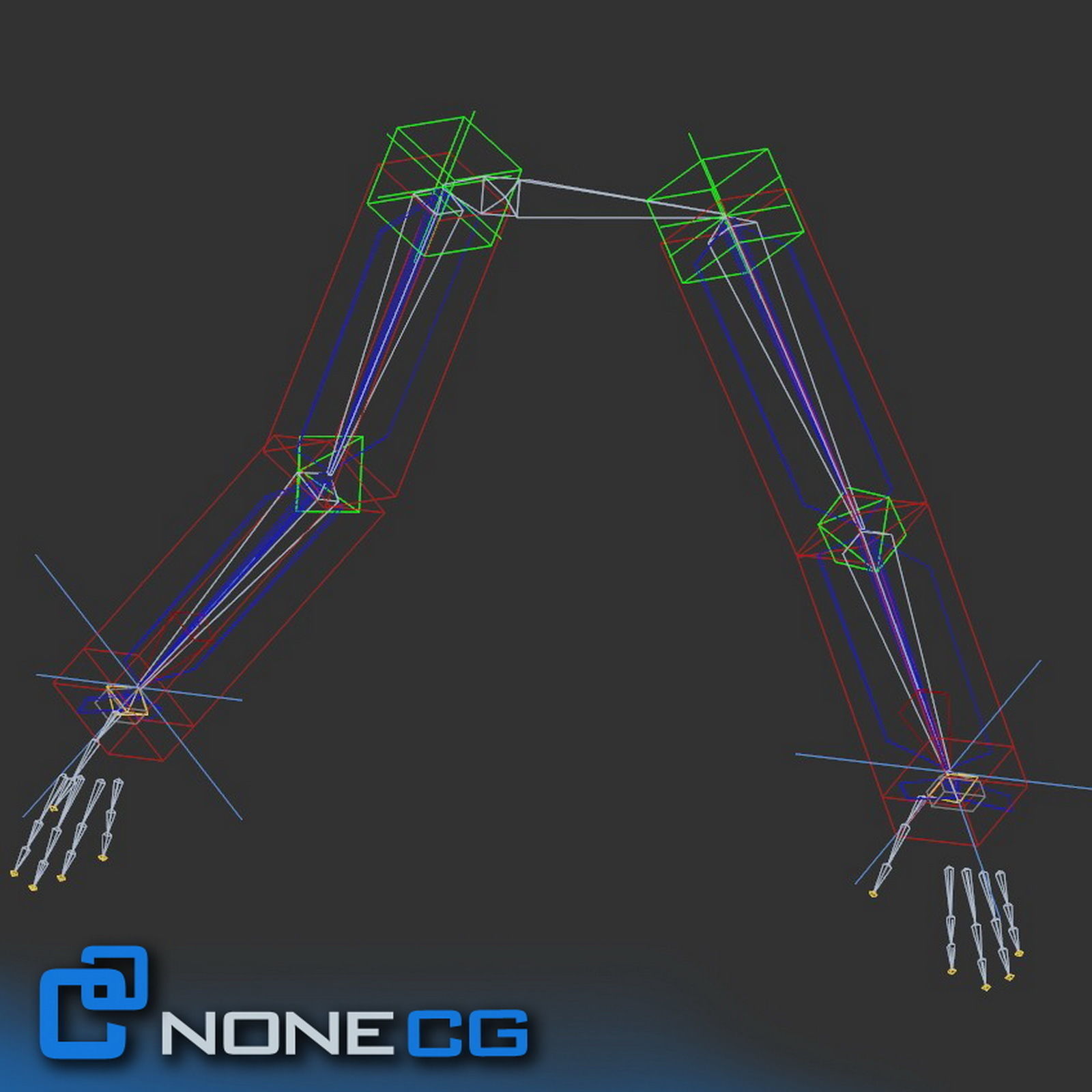 Adult Male Arms and Hands Rigged 3D model_11