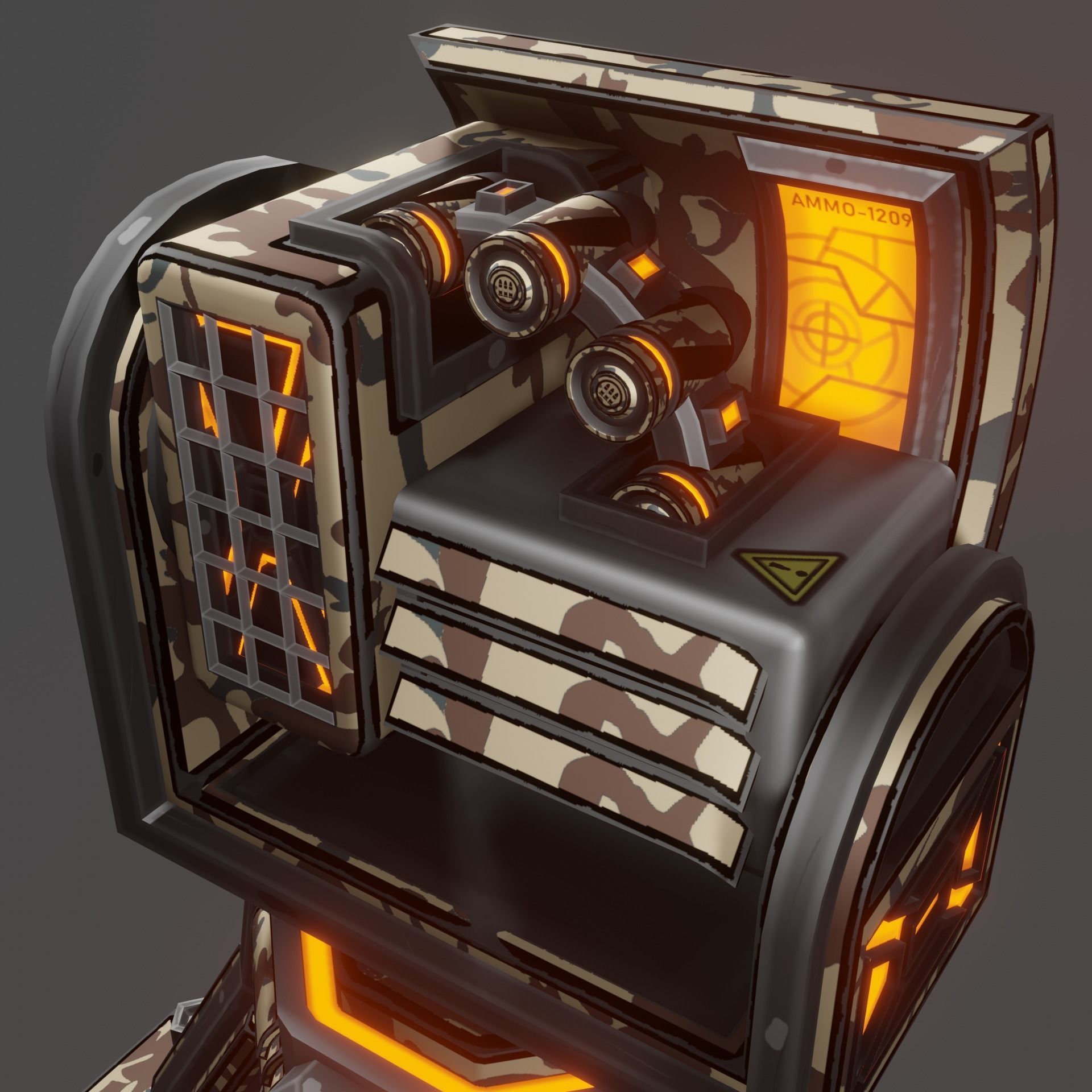 Missile Turret Low-poly 3D model_16