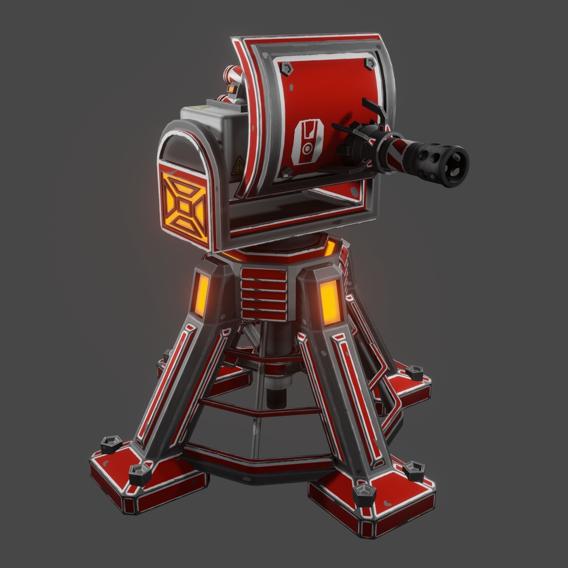 Missile Turret Low-poly 3D model_6