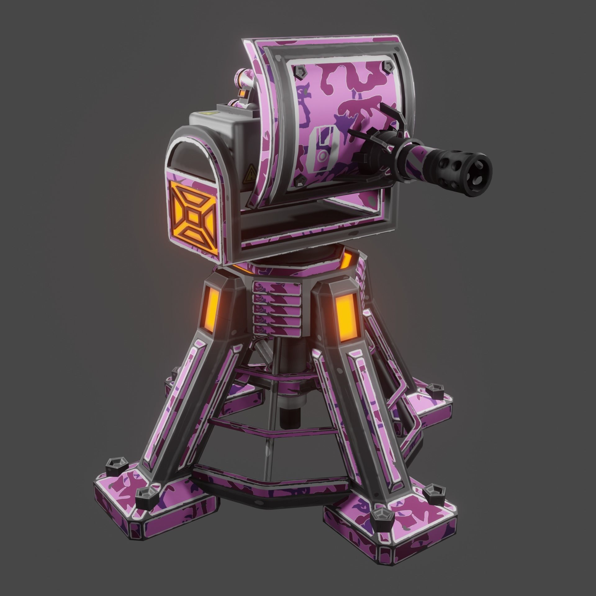 Missile Turret Low-poly 3D model_2