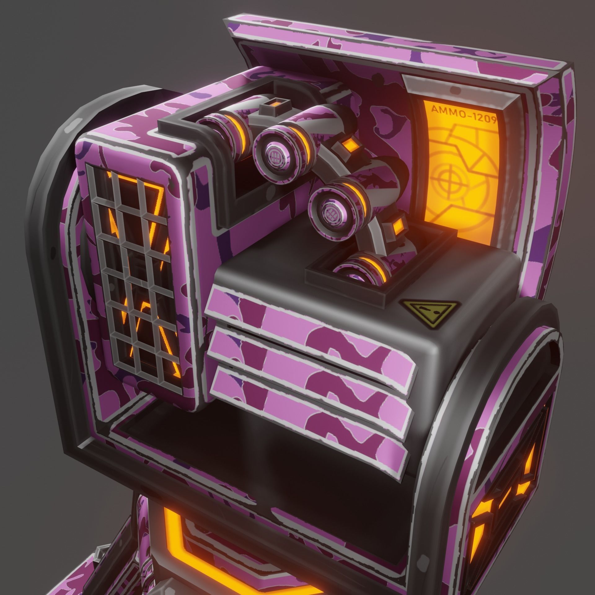 Missile Turret Low-poly 3D model_19