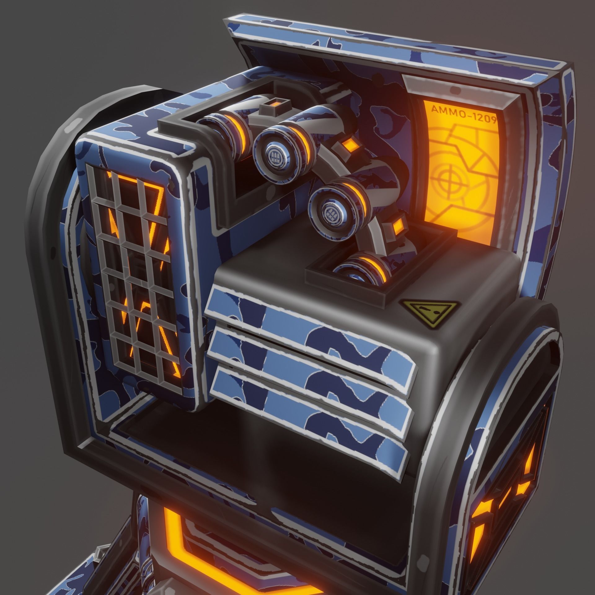 Missile Turret Low-poly 3D model_20