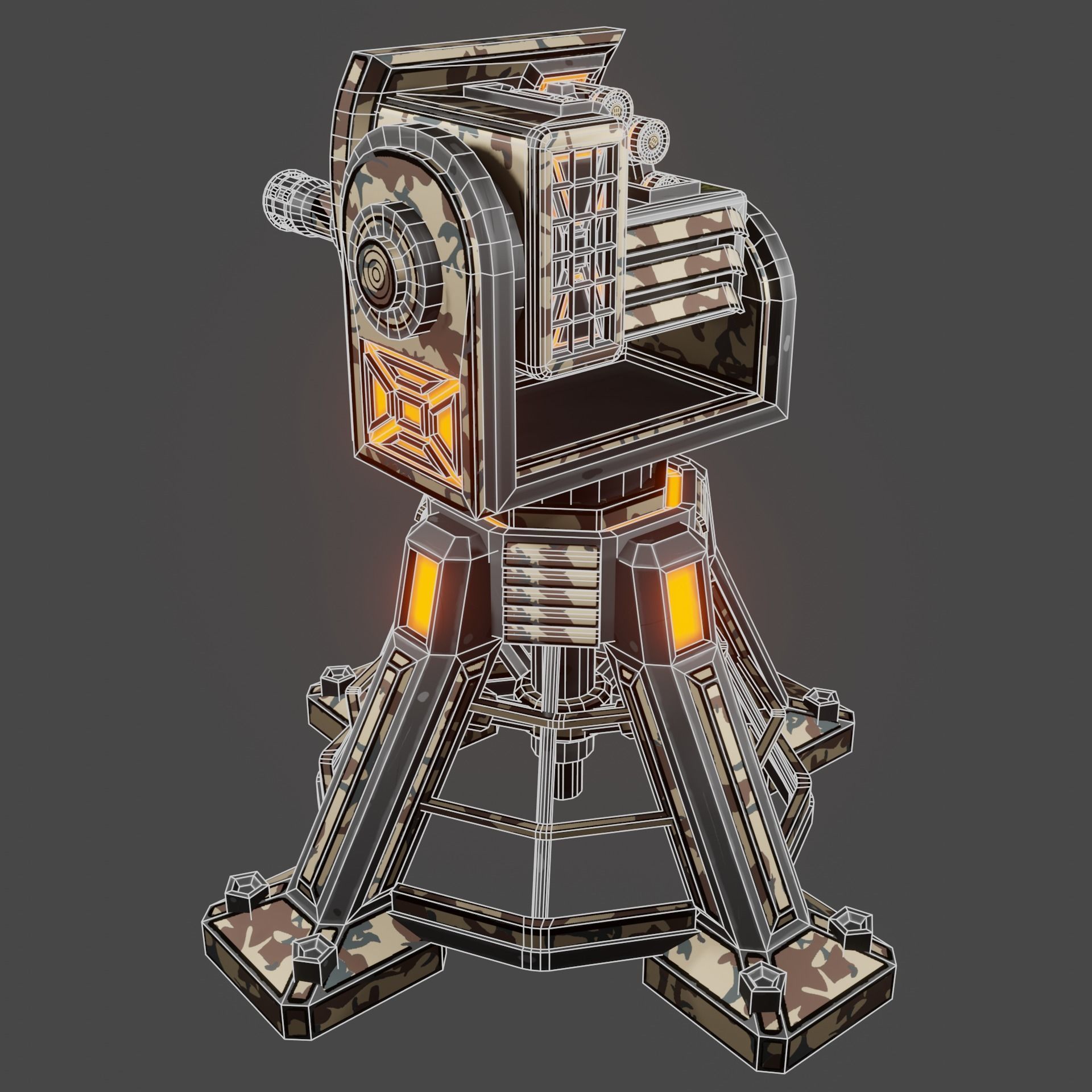 Missile Turret Low-poly 3D model_15