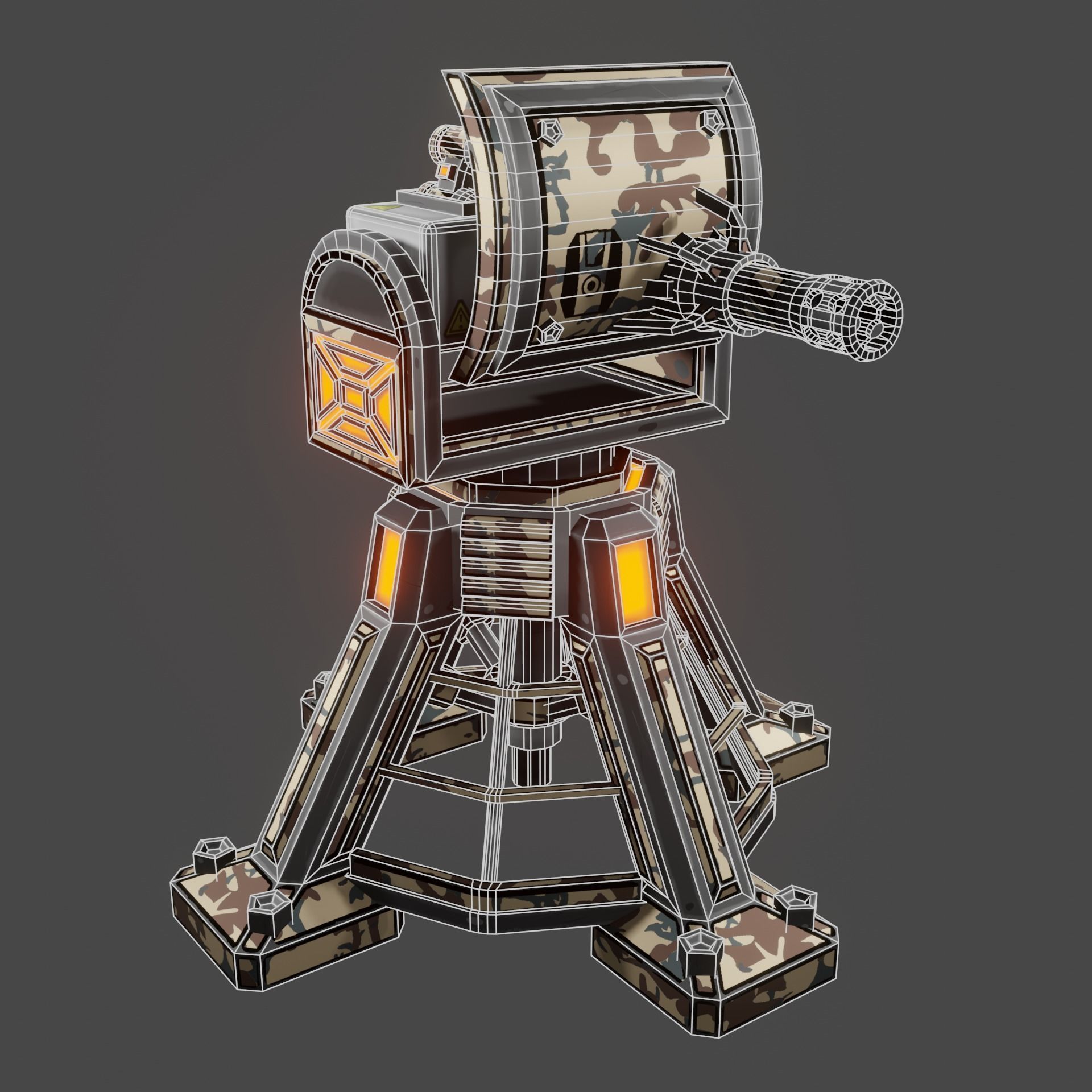 Missile Turret Low-poly 3D model_7