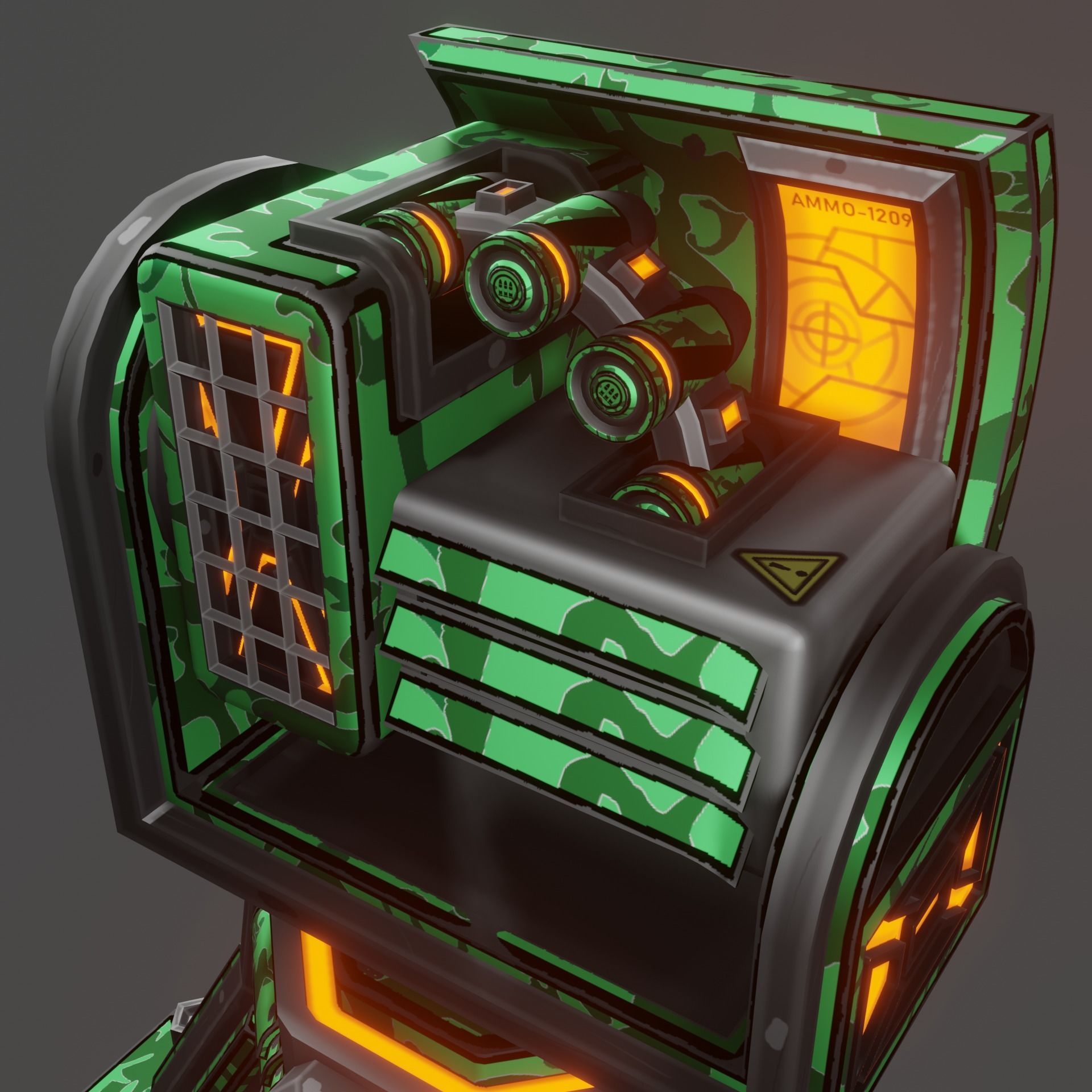 Missile Turret Low-poly 3D model_17