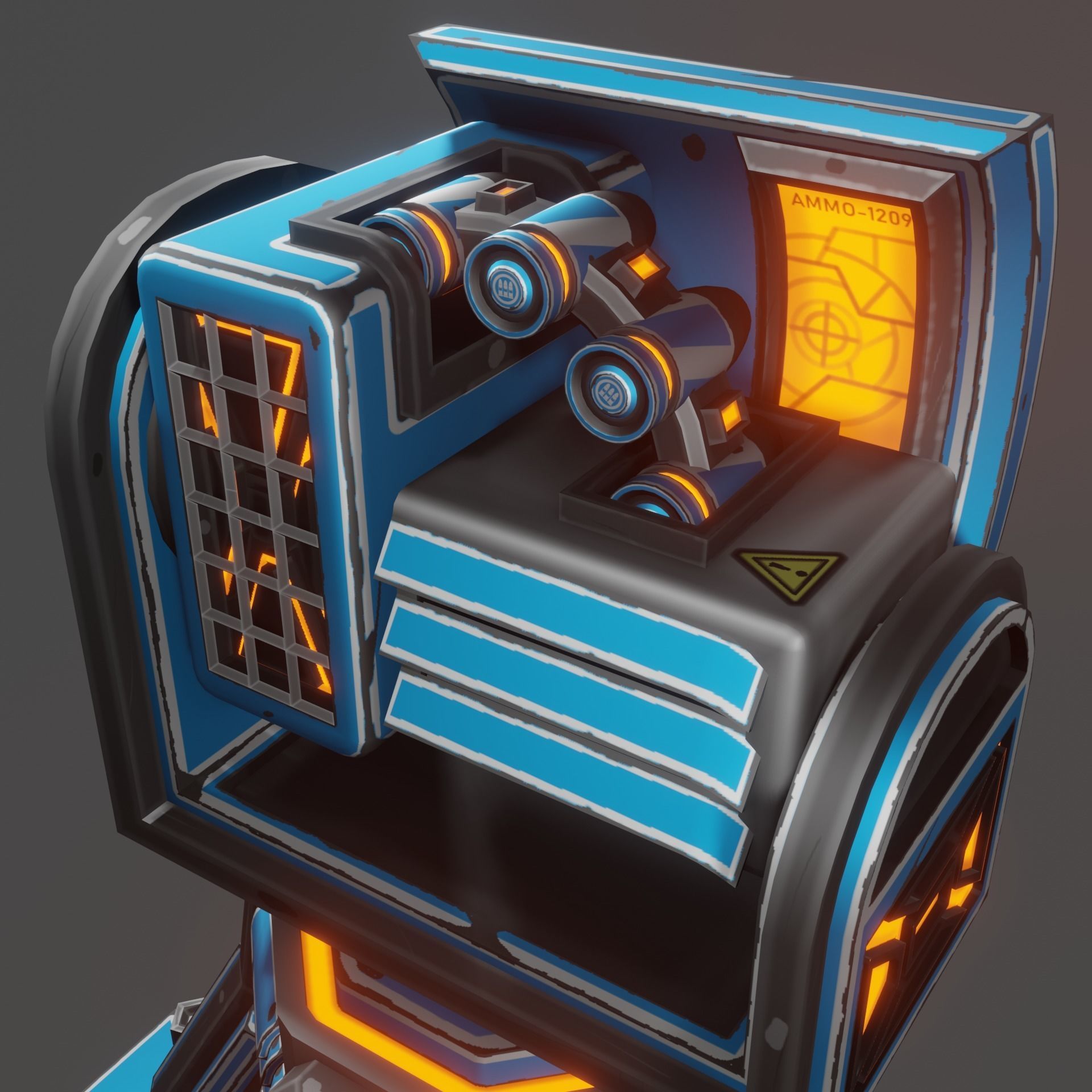 Missile Turret Low-poly 3D model_22