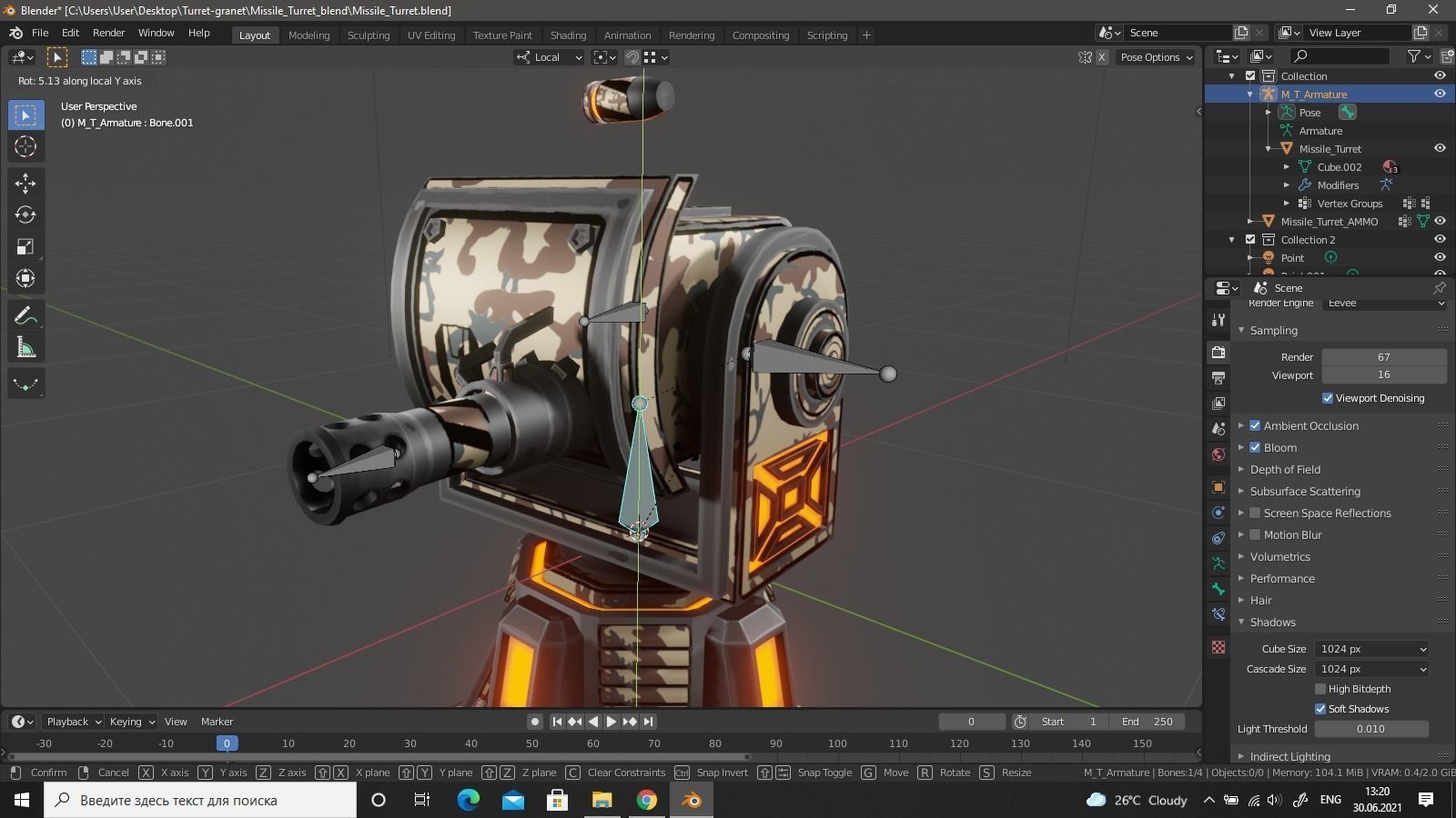 Missile Turret Low-poly 3D model_25