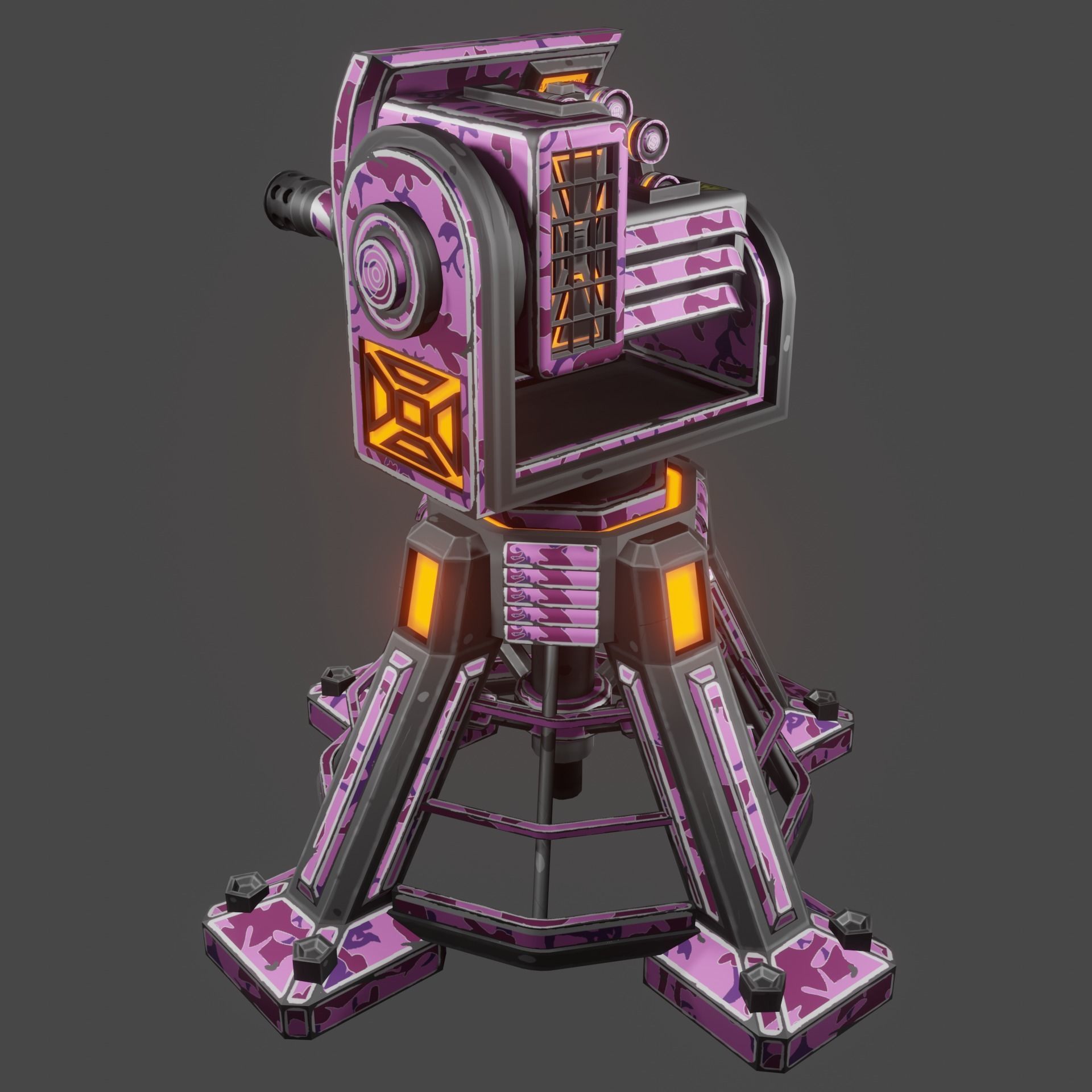 Missile Turret Low-poly 3D model_13