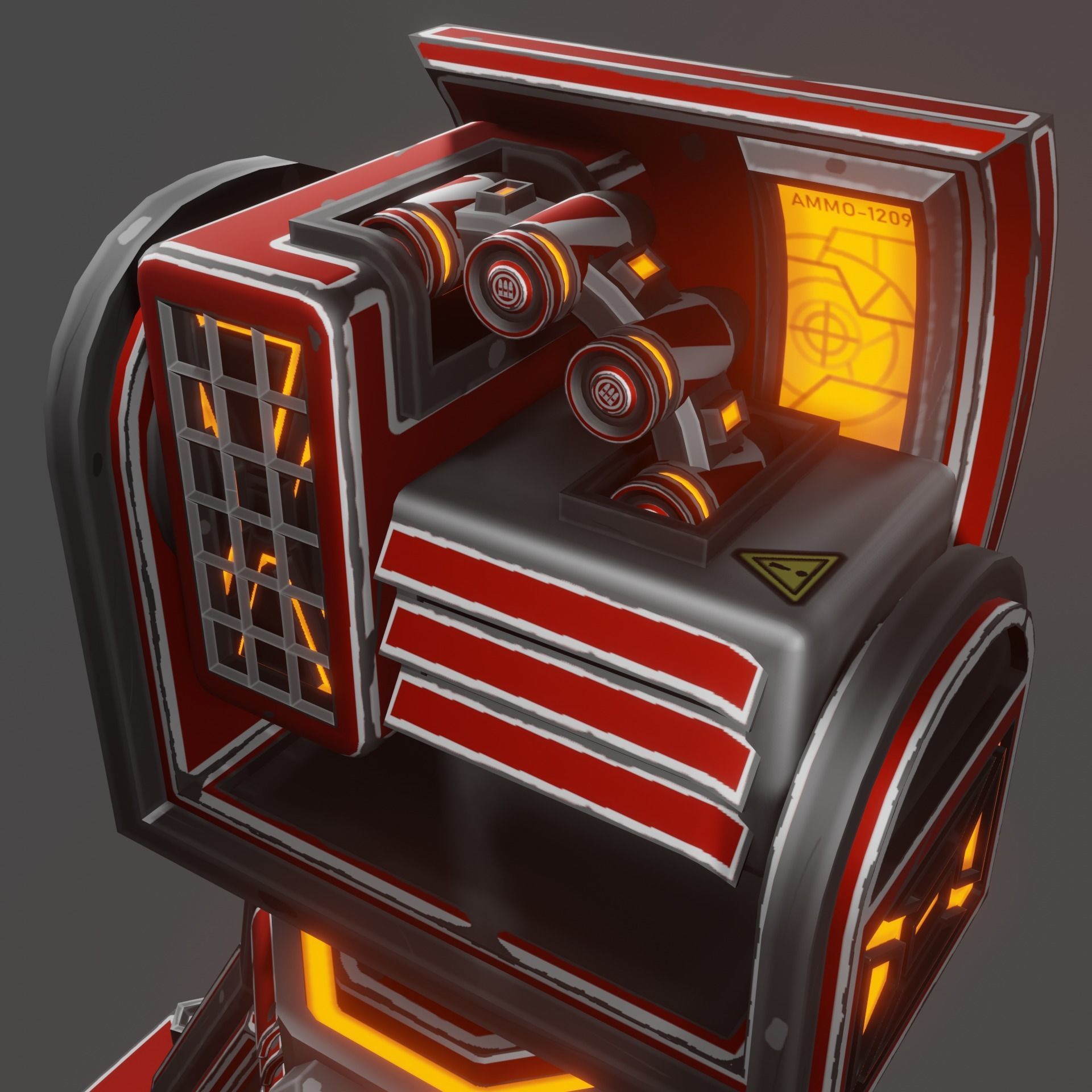 Missile Turret Low-poly 3D model_21