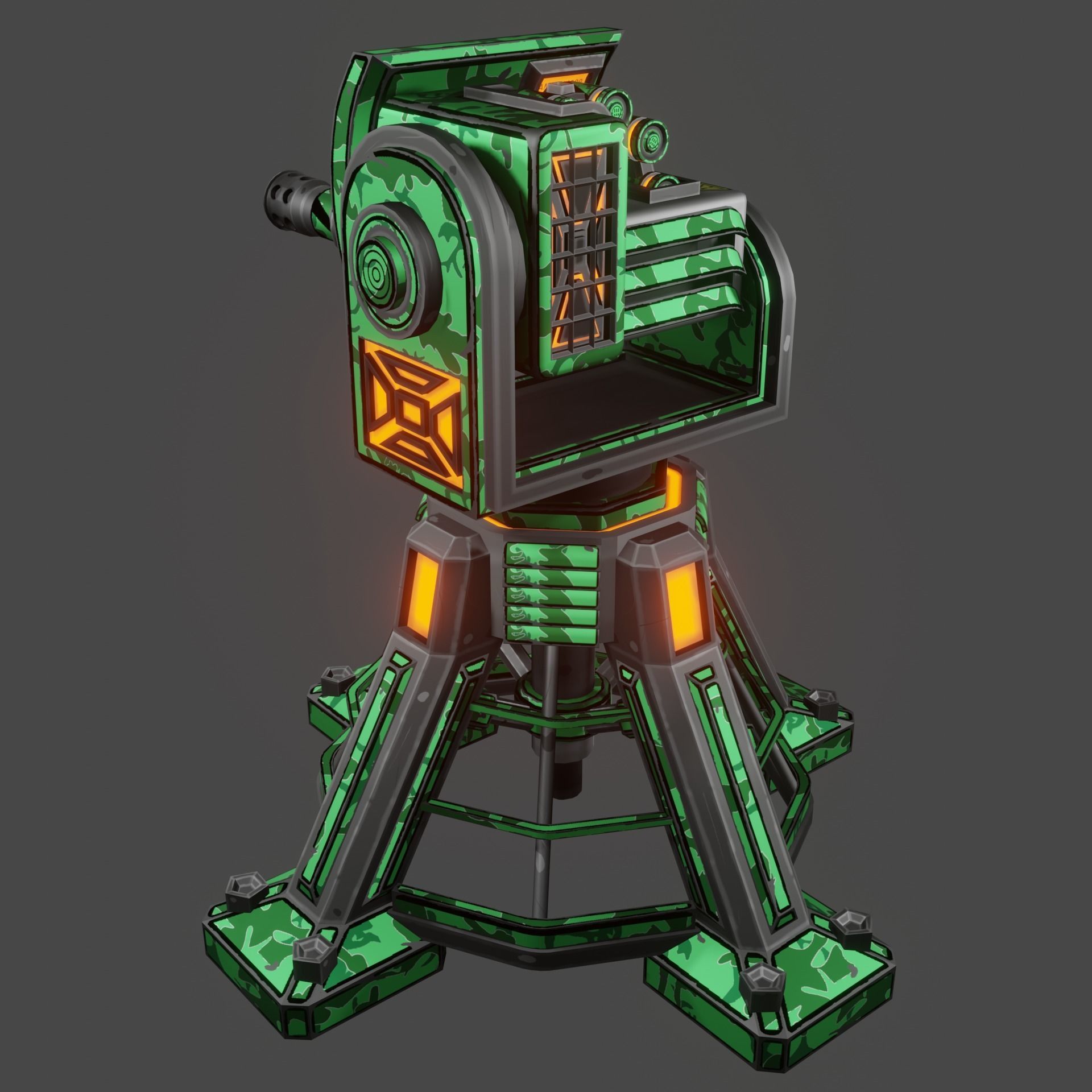 Missile Turret Low-poly 3D model_14