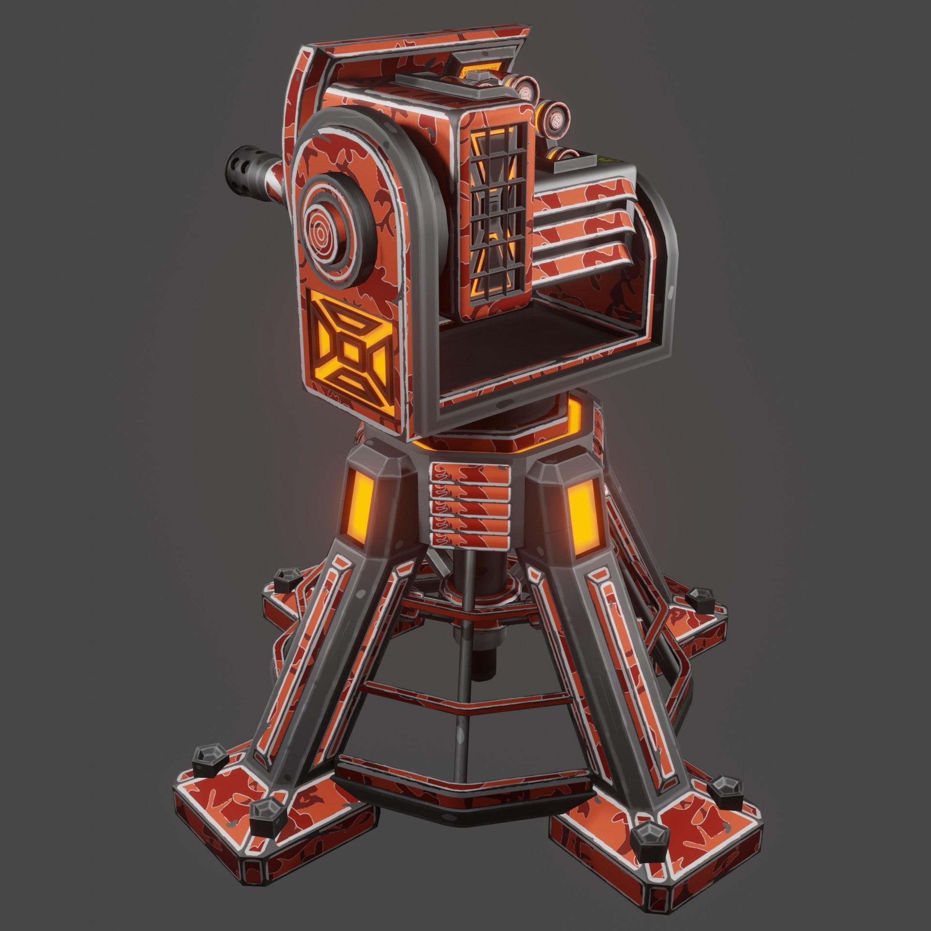Missile Turret Low-poly 3D model_12