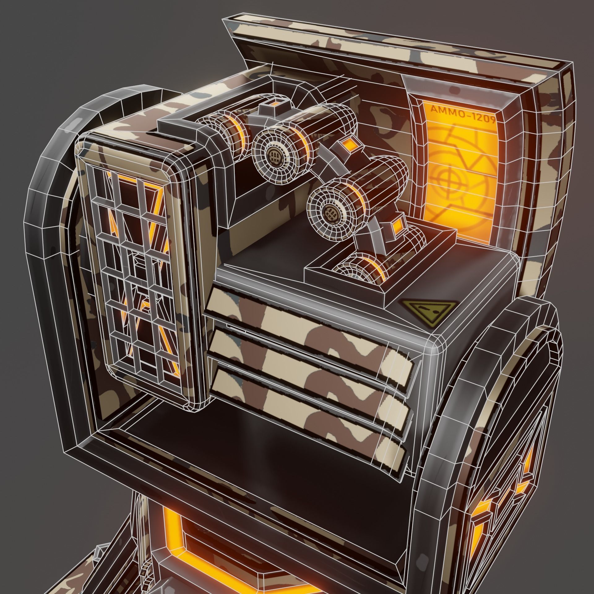 Missile Turret Low-poly 3D model_23