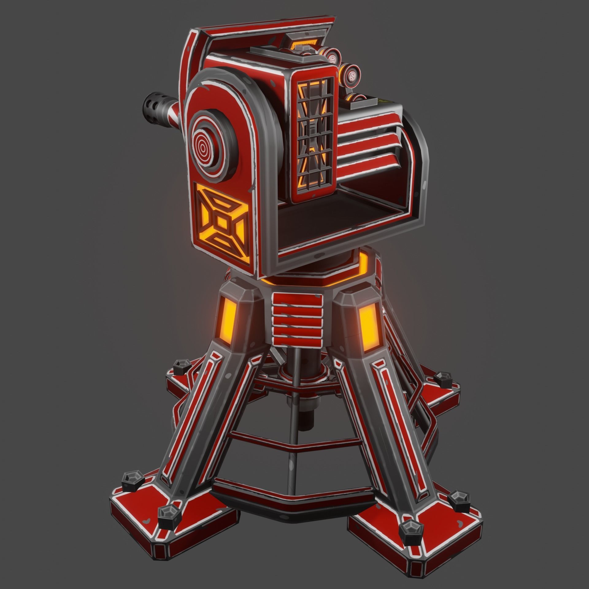 Missile Turret Low-poly 3D model_10