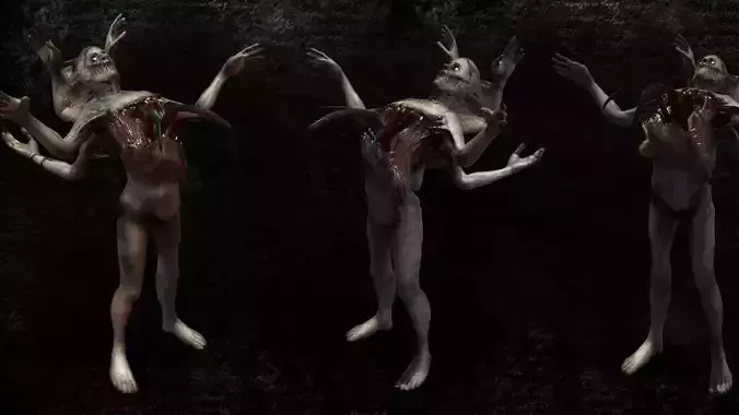 Creepy monster mutated man The thing