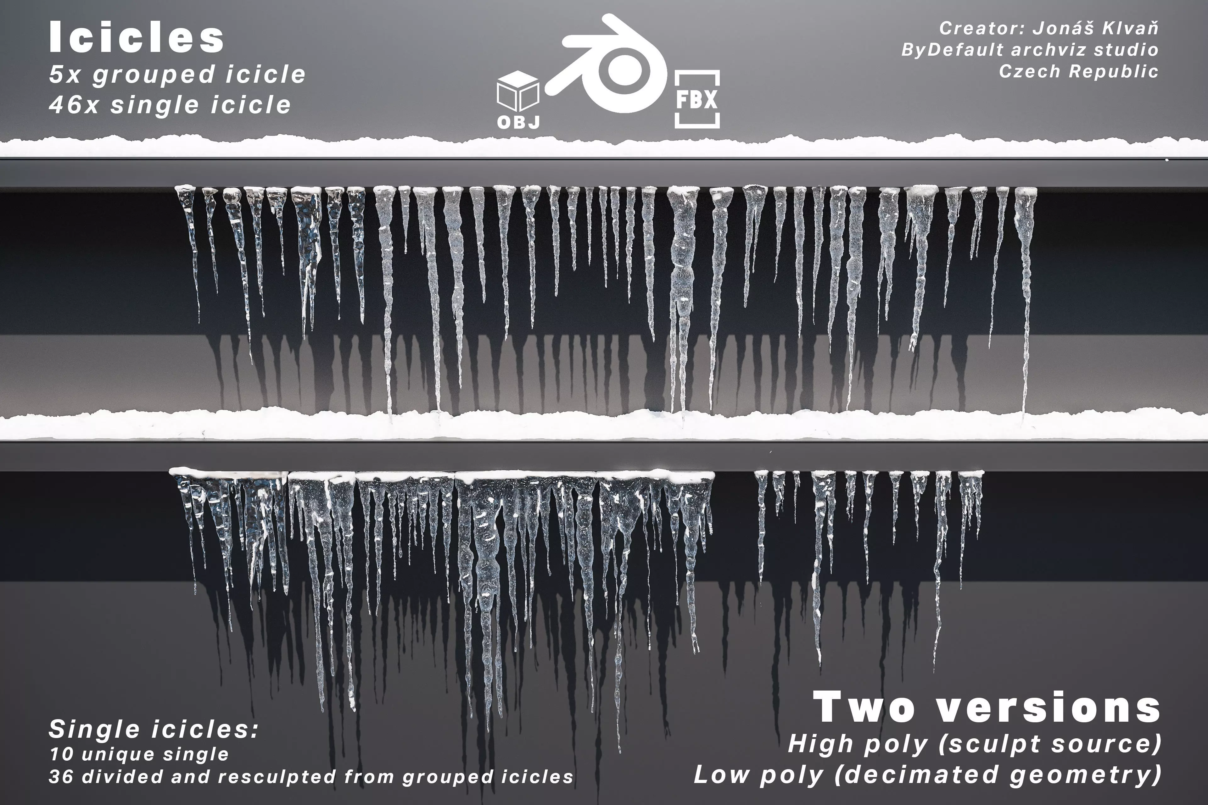 Icicles asset pack 3D model_0