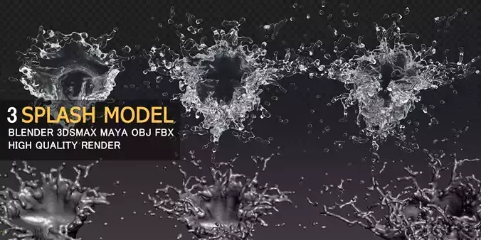 Water Splash 3D Model 3D model